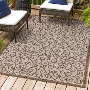 Madrid Vintage Filigree Textured Weave Indoor/outdoor Area Rug